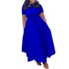 Elegant Party Dresses for Woman 2024 Round Neck Short Sleeve Sashes Ankle Length Fashion Female Birthday Party Dinner Vestidos