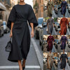 2025 Women's Clothing Fashion Black Dress Temperament Elegant Casual Waist-closing Maxi Bat Sleeve Dresses For Women Robe Femel