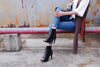 Lace-Up Sandals Heels 9CM Women's Shoes Summer 2024 Trend Black Sexy Peep Toe Boots Fashion Cloth Stilettos Jazz Dance Female