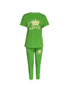 Plus Size Europe and America New Summer  Women's Printed Comfortable Casual Set