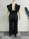 Plus Size Women Clothes Jumpsuit Summer Clothes Black Urban Leisure Bodysuit New 2024 Wide Leg Jumpsuit Wholesale Dropshipping