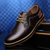 Mens Shoes Hand Sewn Cowhide Leather Shoes Men's Casual Loafers Plus Size 38-48