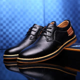 Mens Shoes Hand Sewn Cowhide Leather Shoes Men's Casual Loafers Plus Size 38-48
