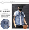 Brand New Men's Ripped Denim Vests Hip Hop Streetwear Fashion Sleeveless Cotton Jacket High Quality Man Casual Cowboy Waistcoat