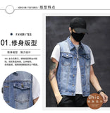 Brand New Men's Ripped Denim Vests Hip Hop Streetwear Fashion Sleeveless Cotton Jacket High Quality Man Casual Cowboy Waistcoat
