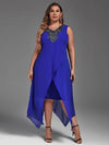 Plus Size Dress for Women Elegant Mesh Irregular Slim Long Dress 2023 Summer Casual Sleeveless Evening Party Dress 2XL 3XL 4XL