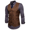2025 Men's Formal Dress Vest Top Double Breasted Casual Tank Tops Solid Slim V-Neck Club Party Suits Vest Formal Waistcoat Men
