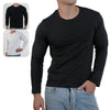 Plus Size T Shirt For Men Long Sleeve Cotton Casual Tops Black White Crew Round Neck T-shirt Man Tshirts Clothing M-3XL