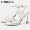 Women High Heels Rome Sandals Sexy Summer Shoes Open Toe Slippers 2025 Trend Party Dress New Slingback Sandalias Pumps Mujer