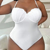 Summer new plus-size women's swimsuit a piece of high-grade sexy steel Tobikini plus-size diamond strap swimsuit