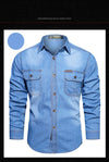 Plus Size 5XL Spring Long Sleeve Loose Denim Shirts Men Pure Cotton Shirt High Quality Male Autumn Fashion Casual Outwear Shirts