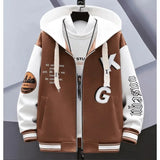 Trendy Spring Autumn Sweatshirt Men's Jacket for Youth Large Size Cool School Uniform Middle School Student Men's Wear Ballpark