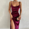 European and American style women's clothing for spring and summer, fashionable and sexy, slim fit, slit camisole dress for wome