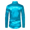 Nightclub Dress Red Satin Shirts Men Clothing Silk Like Long Sleeve Roupas Masculinas Mens Sexy Wedding Party Button Up Shirts