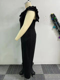 Plus Size Women Clothes Jumpsuit Summer Clothes Black Urban Leisure Bodysuit New 2024 Wide Leg Jumpsuit Wholesale Dropshipping