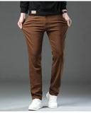 New Plus Size High End Casual Pants for Men's Straight Stretch Loose Mid High Waist Long Pants Brand Clothing Slim Jeans 28-44