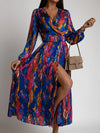 Women's Clothing New Sexy Fashion Casual Commuting Beach Vacation Style Versatile Street Style V-neck Print with Belt Dress
