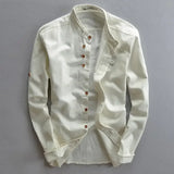 Plus Size 6XL 7XL Men's Casual Cotton Linen Shirt Formal Retro Long Sleeve Soft Loose Shirts Male Oversized Clothing Shirts Tops