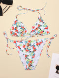 Women's Swimwear 2022 Push Up Bikini Two Pieces Swimsuits Halter Bandage Bathing Suits Sexy Thong Bikini Sets Summer Beach Wear