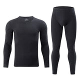 2-piece plus size men's fall/winter thermal underwear set fashion simple sleeve striped long-sleeved trousers casual pajamas set