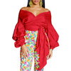 Fashion Blouse for Women 2024 Slash Neck Full Sleeve Sashes Solid Elegant African Ladies Luxury Designer Fashion Shirts Tops