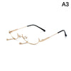 Women's Glasses Lower Half Frame No Lens Women Glasses Frame Water Drop No Lens Decoration Cute Girl Decoration Glasses Frame
