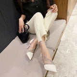 Women Evening Party High Heels New  Pumps Elegant Ladies Pointed To Black  Strappy Stripper Shoes for Women