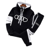 Mens Tracksuit 2 Piece Autumn Print Hooded Sweatshirt Suit High Quality Long Sleeve Set Jogging Simplicity Casual Warm Clothing