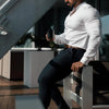 Men's  Casual Shirt Slim Fit Micro-elastic Long Sleeve Comfortable Versatile Stand Collar Tops Camisas  Men Dress Shirt