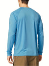 Plus Size Men's Solid T-shirt Fashion Casual Long Sleeve Tees UV Sun Protection Tops For Outdoor/workout Men's Clothing