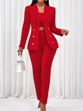 Three Piece Sets Women Pant Set Strapless Y2k Tops Full Sleeve Blazer Turn Down Collar Coats Long Pants High Waist Matching Sets