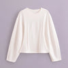 Women's Suit 2025 Spring New Women's Clothing Fashion Long Sleeve O-neck Pleated Top Double-Sided Fabric Office Top Casual Pants