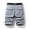 Summer thin multi pocket pure cotton workwear shorts men's oversized loose straight leg five point casual over knee beach shorts