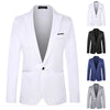 Mens Suit Fashion Simple Slim Fit One Button Solid Tuxedo Blazers Jacket Business Suits Wedding Party Homecoming Suits For Men