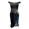 Women'S Party Dress Sexy Off Shoulder Split Ruffle Solid Bodycon Knee-Length Dress Fashion Glitter Party Elegant Dresses Vestido