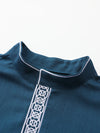 Muslim men's robe long-sleeved ethnic style embroidered stand collar Arabic clothing men's Islamic casual robe