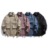 Men Oversize Loose Casual Long Sleeve Outdoor Cargo Shirts Cityboy Streetwear Fashion Plus Size Washed Cotton Shirt Blouse