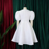 Elegant Dresses for Woman 2024 O Neck Short Sleeve High Waisted Pleated Mid Calf Luxury Female Birthday Party Dinner Vestidos