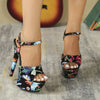 Women's Flower Platform Summer Catwalk Model High Heels Thin Heel Sexy Waterproof Table 15cm Super Sandals  LFD-8661-W5