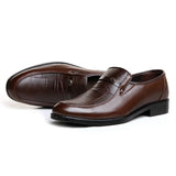 Men's plus size business Shoes Work dress leather shoes Autumn round toe anti slip footwear Fashion comfort male Loafers Zapatos