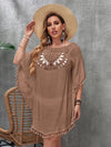 Swim Vacation Plus Size Sexy Loose Beach Dress Bikini Cover Up Swimsuit Hollow Out Casual Beachside Cover-Up Dress Beachwear