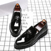 Italy Luxury Brand Loafers Men Shoes Tassel Men Designer Shoes British Style Lacquered Leather Shoes Thick Bottom Wedding Shoes