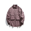 Men Oversize Loose Casual Long Sleeve Outdoor Cargo Shirts Cityboy Streetwear Fashion Plus Size Washed Cotton Shirt Blouse