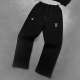 Y2k High Street Apparel Loose Trendy Oversized Casual Pants Men's Retro Fashion Harajuku Embroidered Pattern Wide Leg Pants
