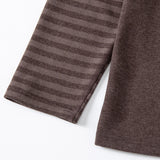 2-piece plus size men's fall/winter thermal underwear set fashion simple sleeve striped long-sleeved trousers casual pajamas set