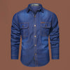 Plus Size 5XL Spring Long Sleeve Loose Denim Shirts Men Pure Cotton Shirt High Quality Male Autumn Fashion Casual Outwear Shirts
