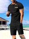 Men's Short Sleeved Shorts PO LO Shirt Set T Shirt Sports And Leisure Set Home Short Sleeved Shorts Set 2 Piece