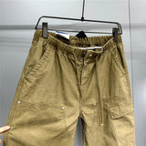 Mens American Tactical Cargo Pants Premium Camo Baggy Loose Fit Vintage Streetwear Korean Style Trendy Workwear Khaki Pants Male