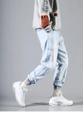 Plus Size 5XL Men's Baggy Harem Jeans Hip Hop Male Trousers Black Blue Cargo Jeans Man Fashion Streetwear Denim Jogger Pants