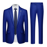 Men's Suits 2pcs Mens Business Suit Notch Lapel Blazer Formal Wedding Groom Pants Smart Casual Groom Tuxedos (Blazer+Pants)